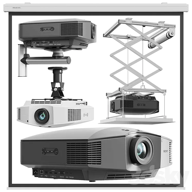 SONY VPL HW65 projector 3DS Max