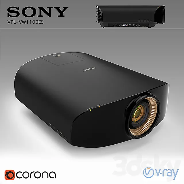 Sony VPL-VW1100ES projector with mount 3ds Max