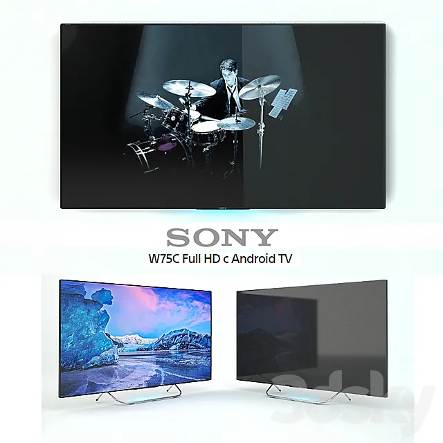 Sony W75C Full HD with Android TV 3DSMax File