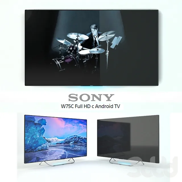 Sony W75C Full HD with Android TV 3dsMax Model