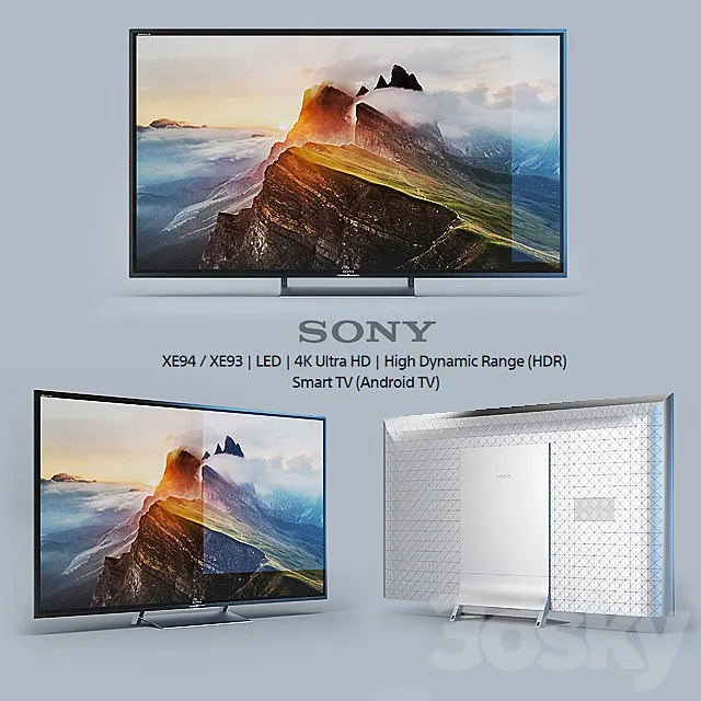 Sony XE94 _ XE93 | LED | 4K Ultra HD | High Dynamic Range (HDR) | Smart TV (Android TV) 3DSMax File