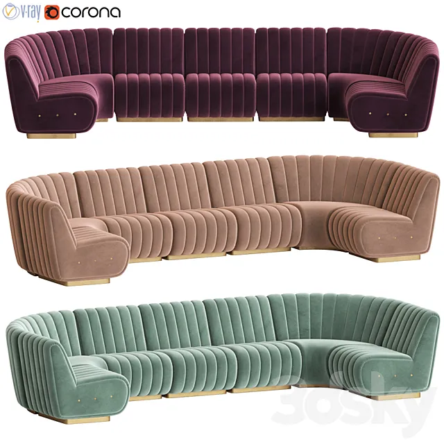 Sophia long sofa 3DS Max Model