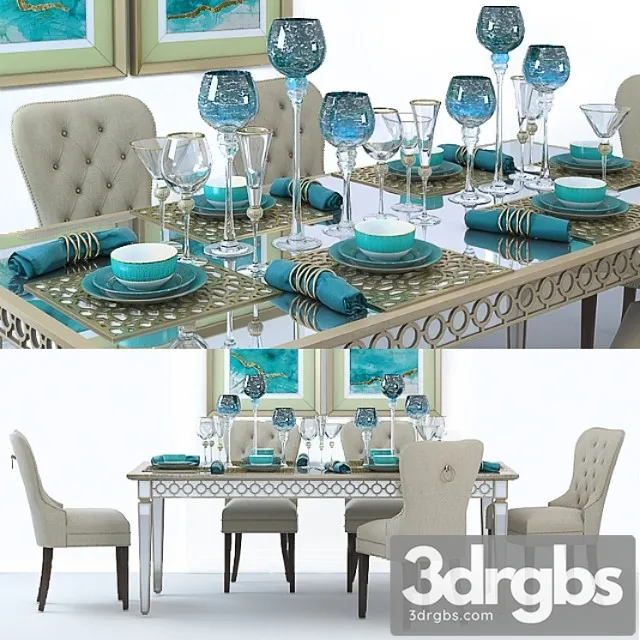 Sophie mirrored dining table 2 3dsmax Download