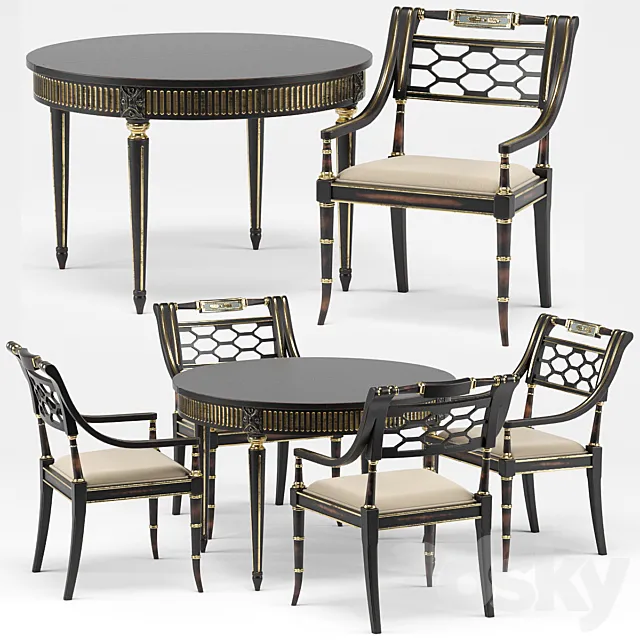 Sophy’s Regency Armchair Gustavian Round Dining Table 3ds Max