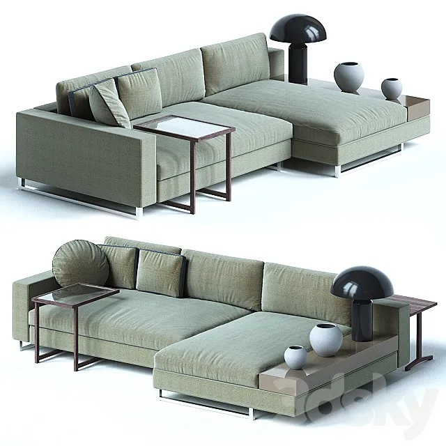 Sormani HERNEST Modular sofa contemporary fabric 3-seater 3DSMax File