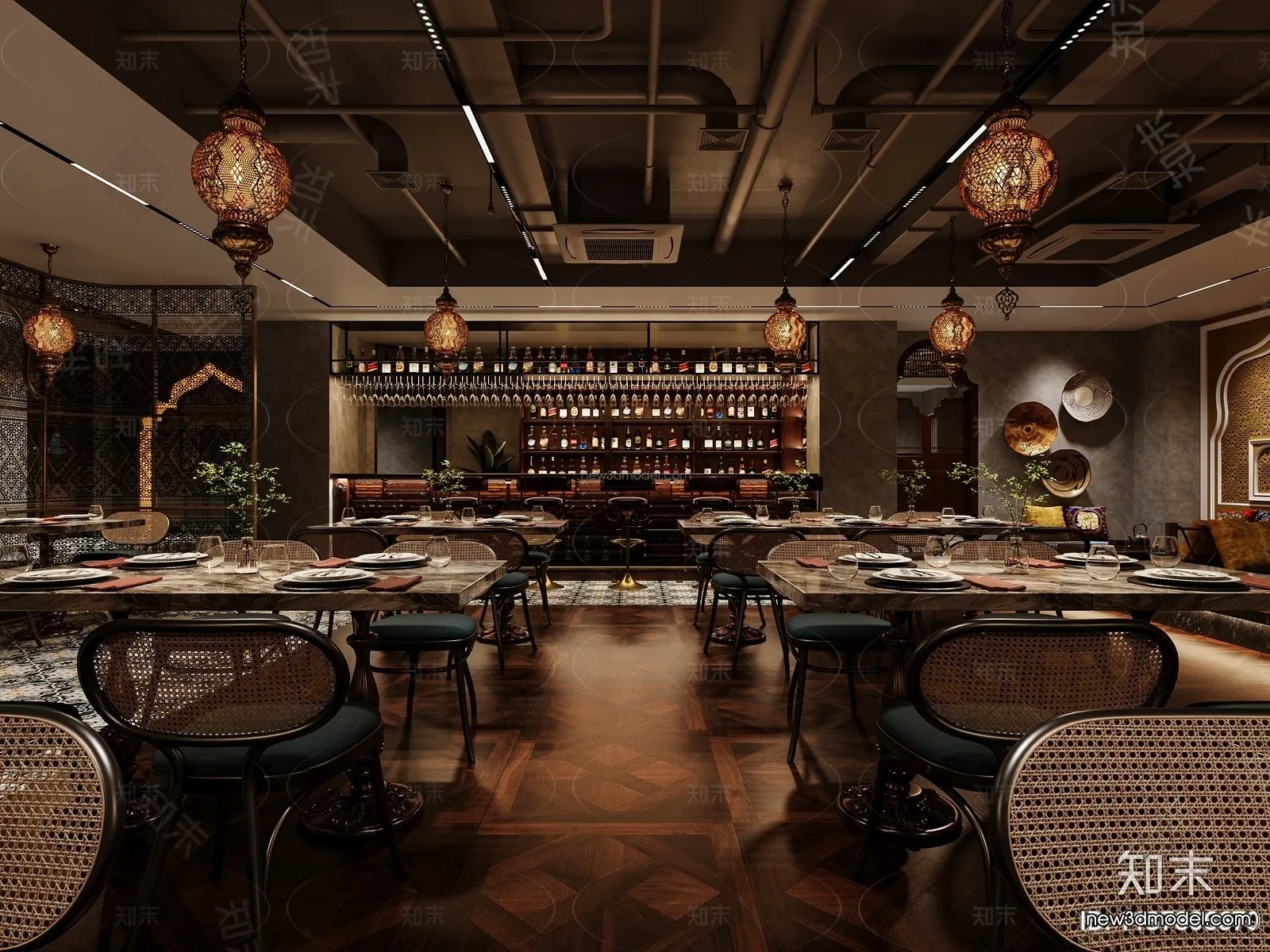 Southeast Asia Restaurant 3D Scenes – 3D Blocks – 029 – VRAY