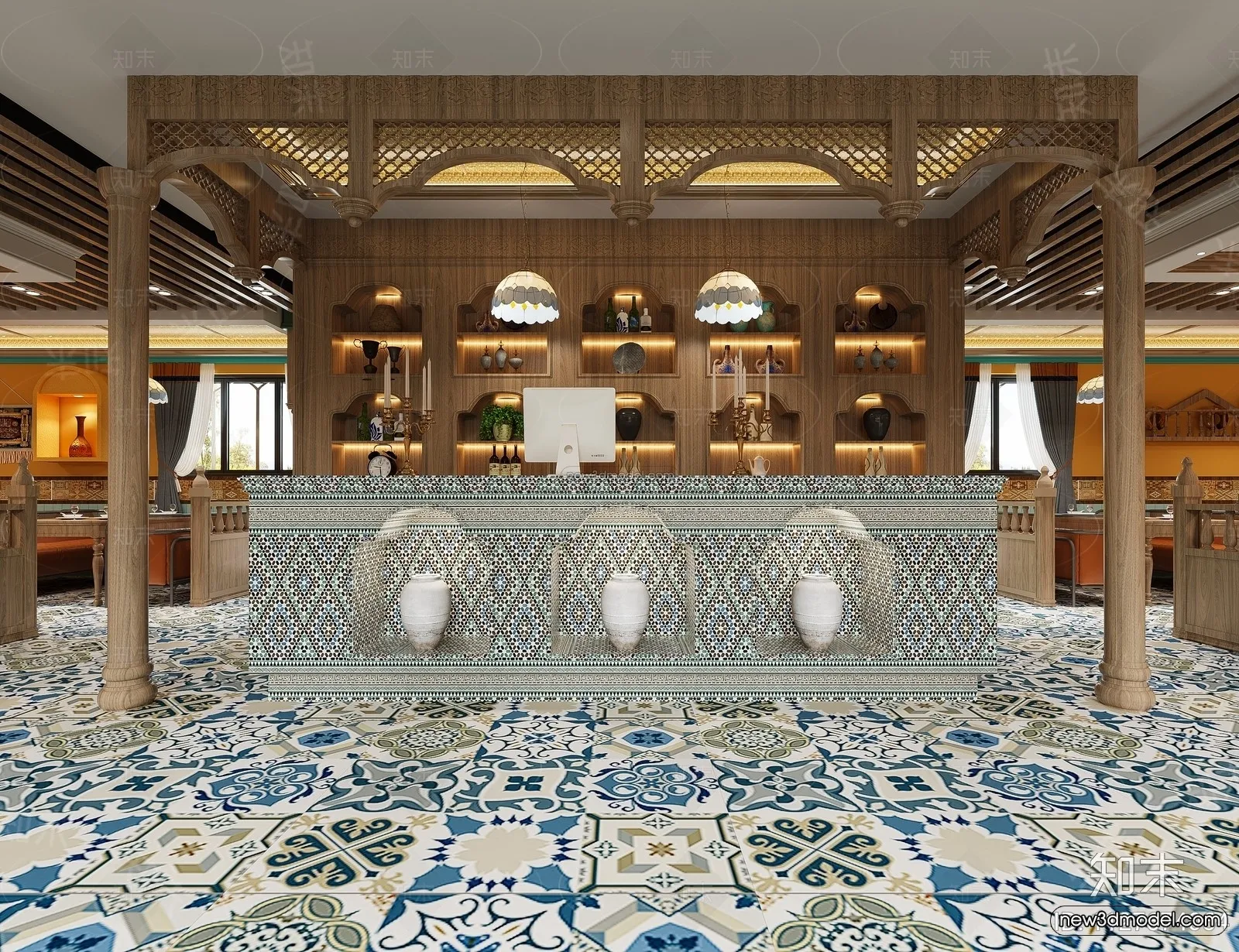 Southeast Asia Restaurant 3D Scenes – 3D Blocks – 057 – CORONA