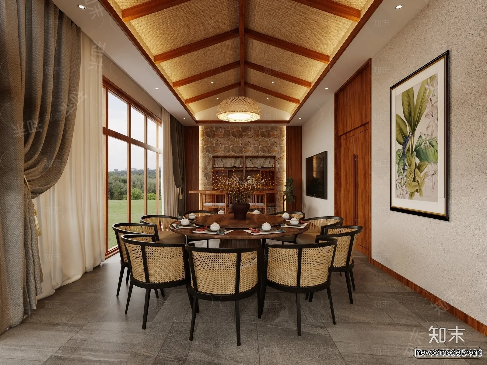 Southeast Asia Restaurant 3D Scenes – 3D Blocks – 084 – CORONA