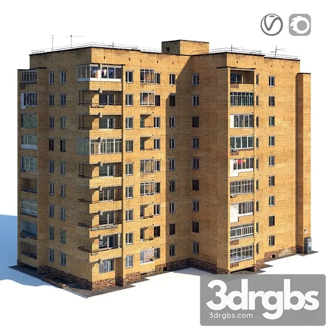 Soviet nine-story house 3dsmax Download