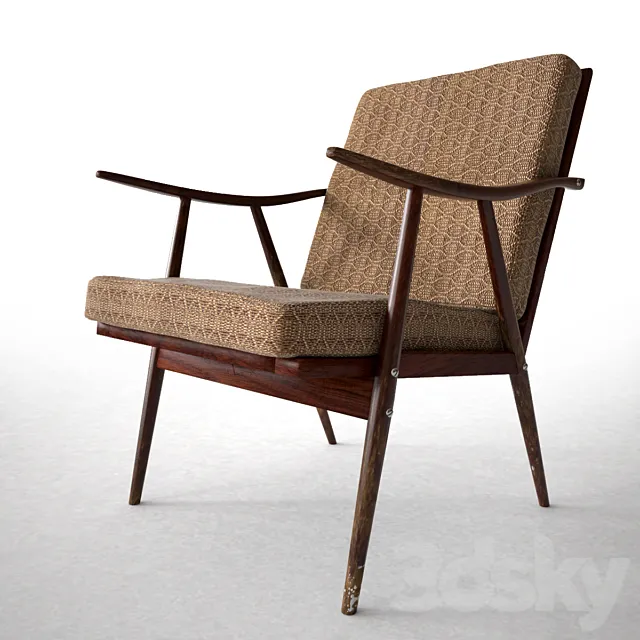 Soviet vintage chair of the 60s Bratislava 3ds Max