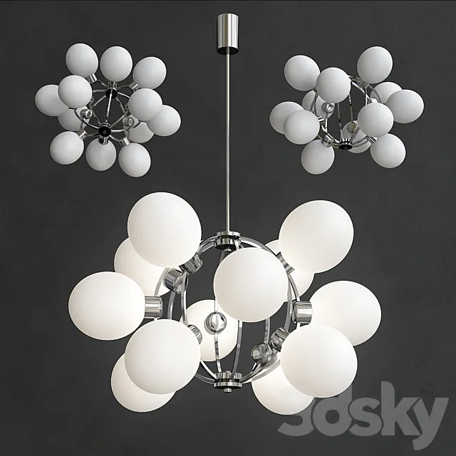 Space Age Sputnik Lamp 12 3ds Max