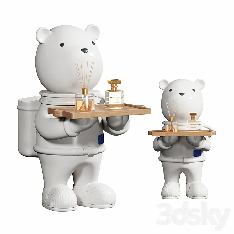 Space bear ornaments ceramic 3DS Max Model