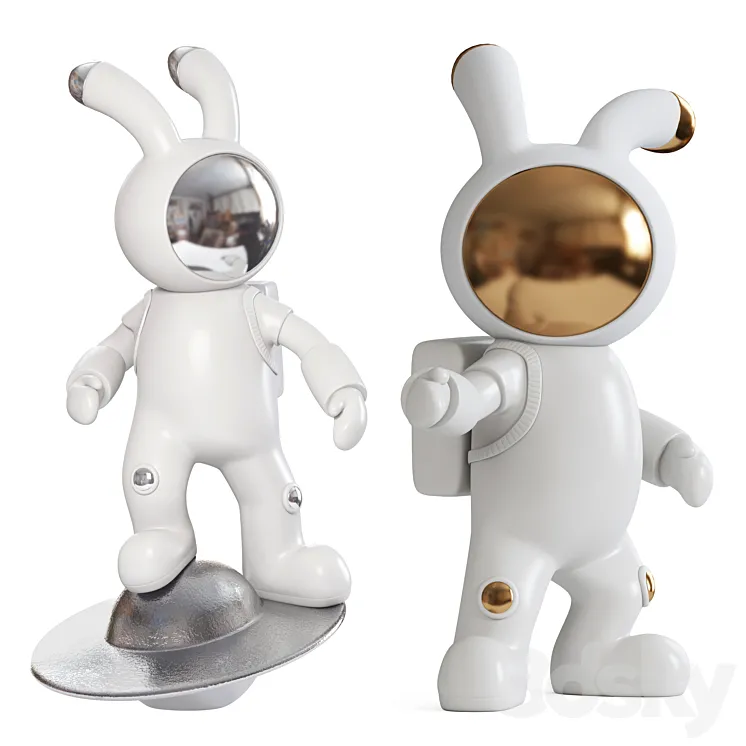 Space rabbit sculpture 3DS Max