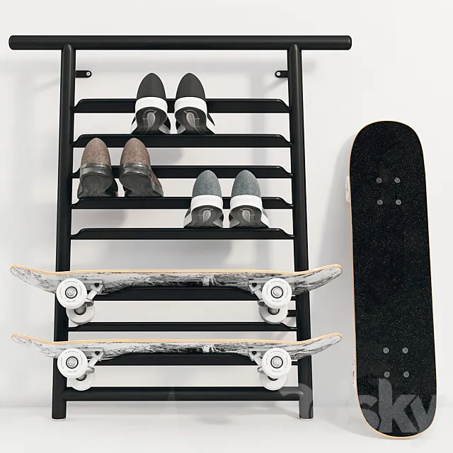 SPANST Shelf for shoes _ skateboard (IKEA) 3DSMax File