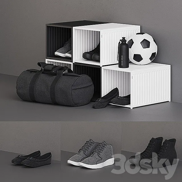 Spanst Shoes Boxes 3ds Max