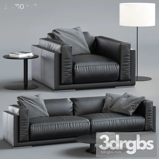 Spazio Erba Modular Leather Sofa 3dsmax Download