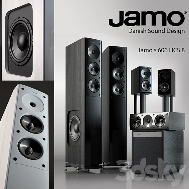 Speaker set Jamo S606 + 206 sub 3DSMax File