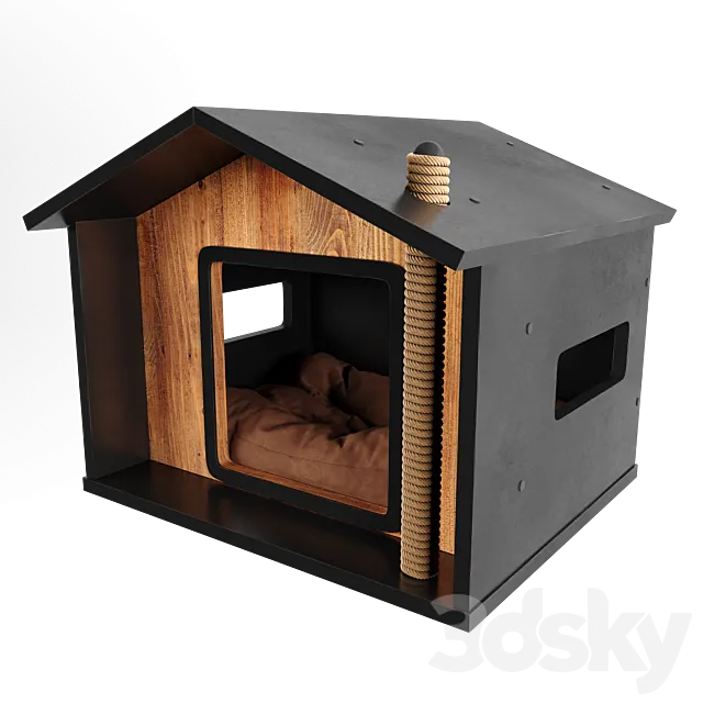 Special Design Cat House with Scratching Rope 3ds Max