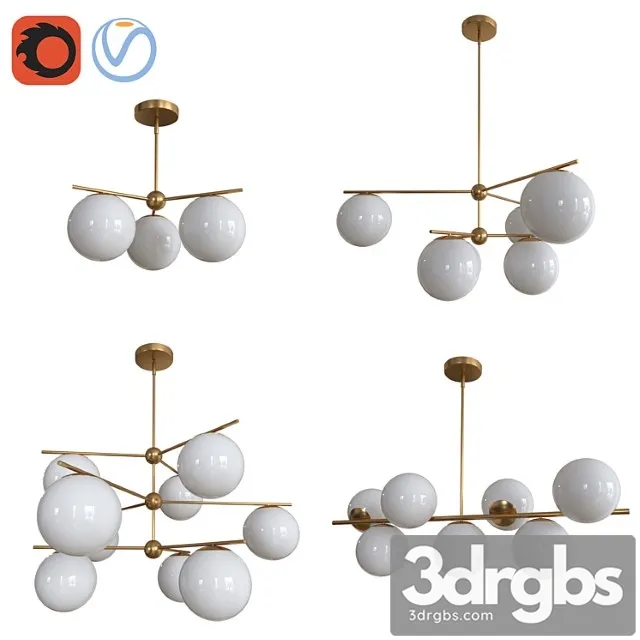 Sphere + stem chandelier 3dsmax Download