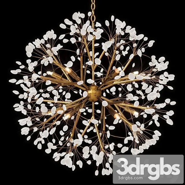 Spherical twelve-light quartz chandelier 3dsmax Download