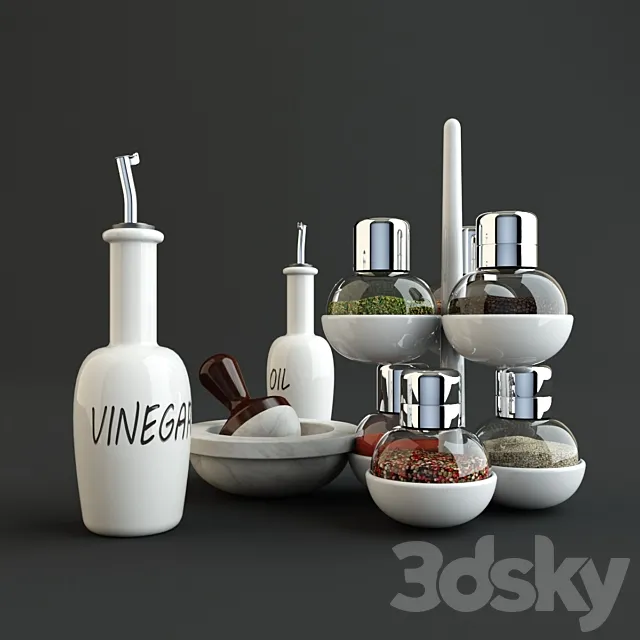 spices and accesories for kitchen 3DS Max Model