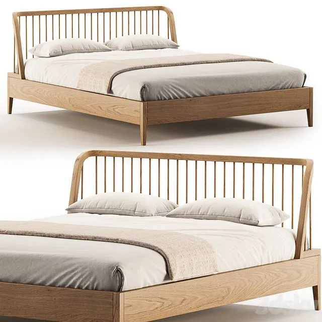 Spindle Oak Bed 3dsMax Model