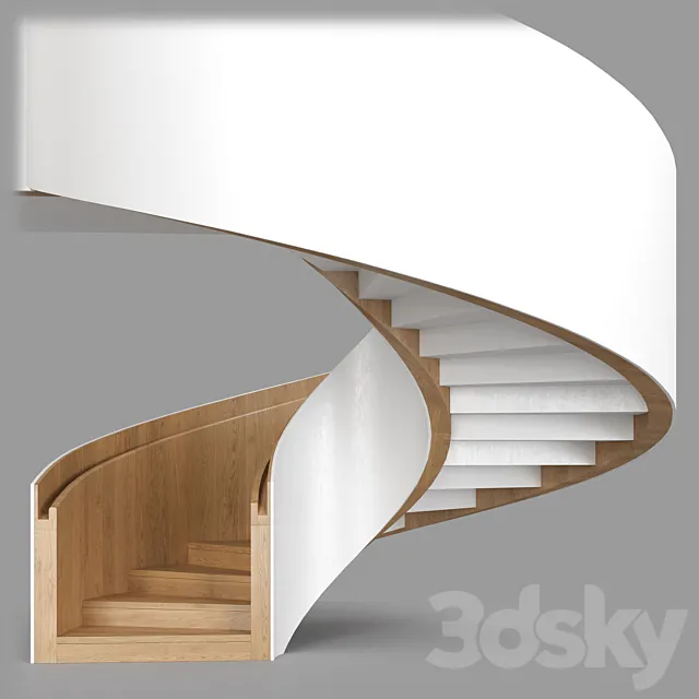 spiral stair 01 3ds Max