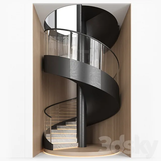 spiral stair 04 3ds Max