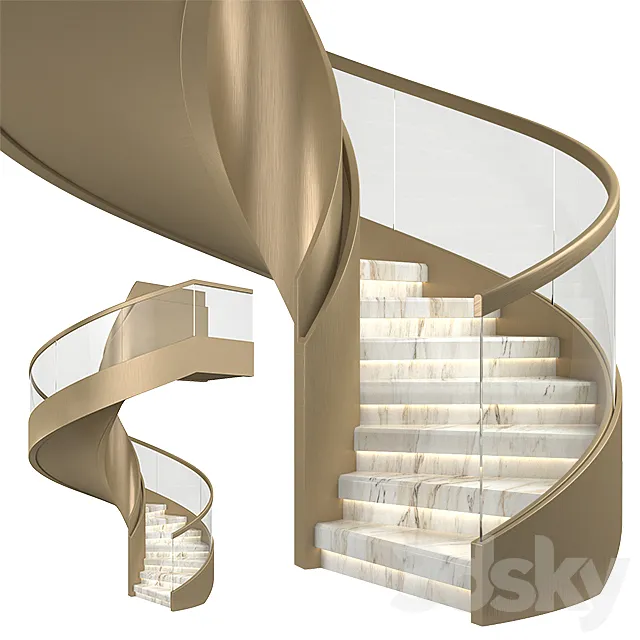 Spiral staircase 04 3DS Max Model