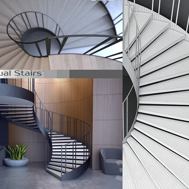 spiral staircase “Actual Stairs” 3DSMax File