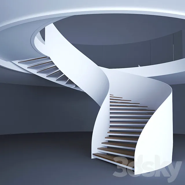 spiral staircase Actual Stairs 3DSMax File