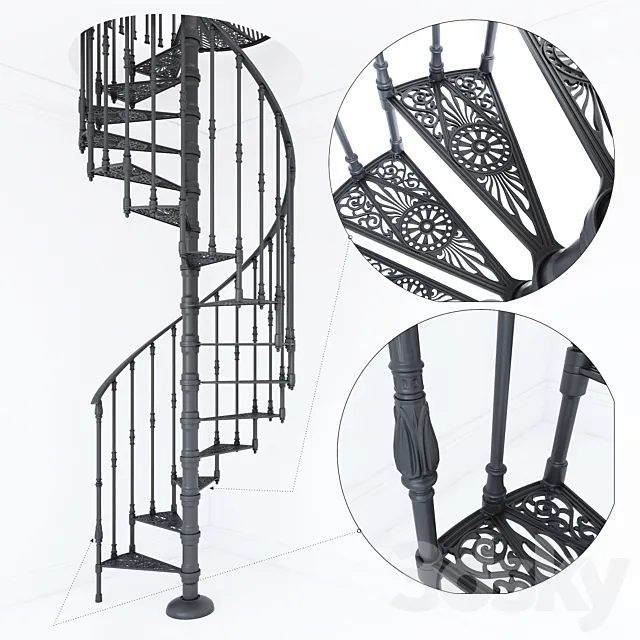 Spiral staircase Modus 3ds Max