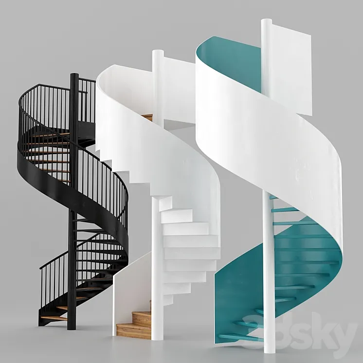 Spiral staircases 3DS Max Model