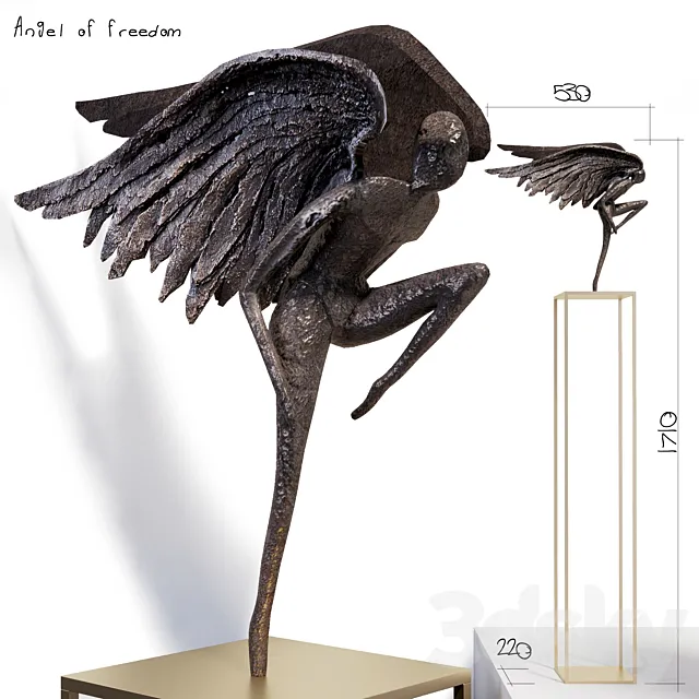 Spiritual sculpture – Angel of freedom 3DSMax File