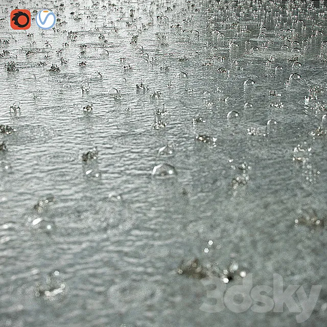 Splashes of raindrops 3DSMax File