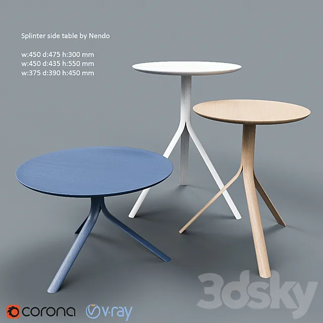 Splinter side table by Nendo (Oki Sato) 3DSMax File