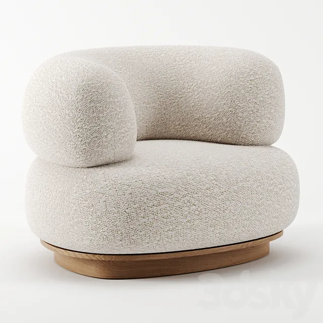 Split armchair by Emmanuelle Simon 3ds Max