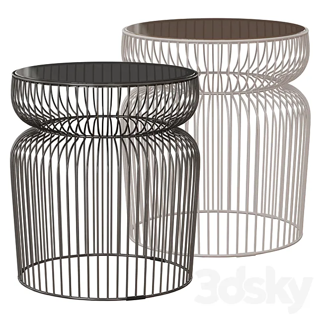 Spoke Glass Metal End Table (Crate and Barrel) 3DSMax File