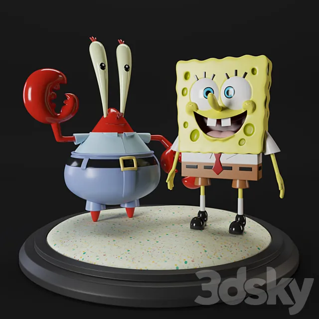 Sponge bob and Mr. Krabs 3DS Max Model