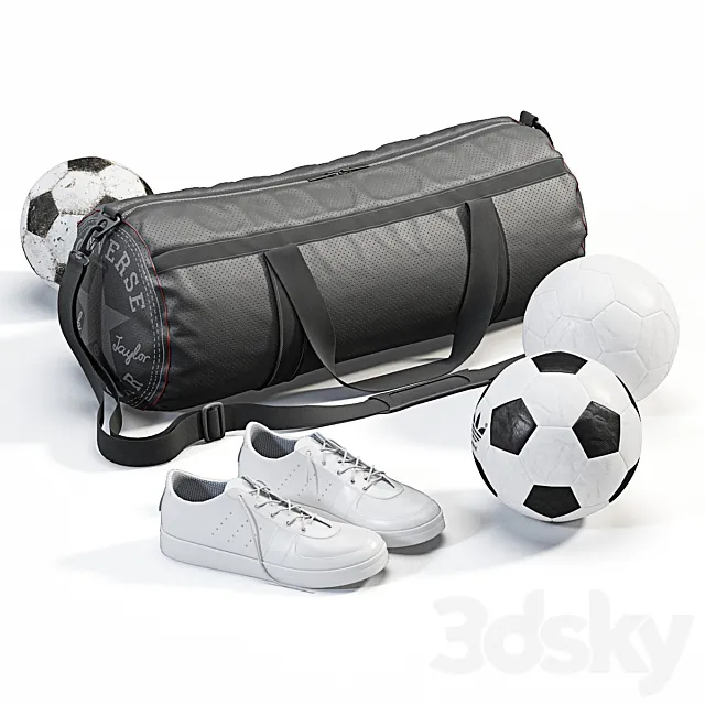Sports bag with sneakers and balls 3DSMax File
