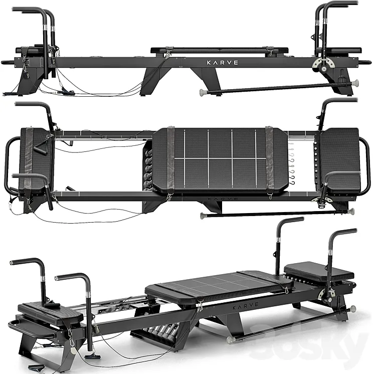 Sports trainer Pilates Reformer Machine 3DS Max Model