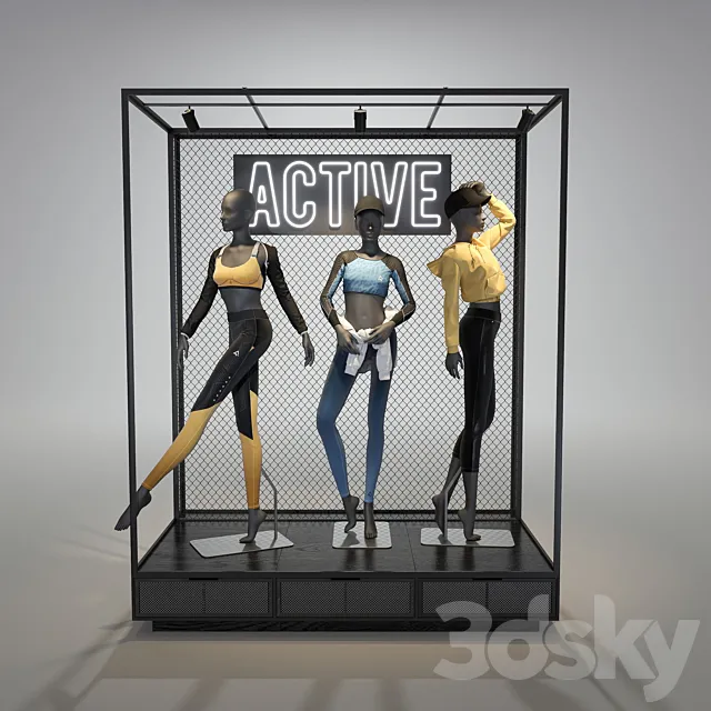 Sportswear female mannequin 3DS Max Model