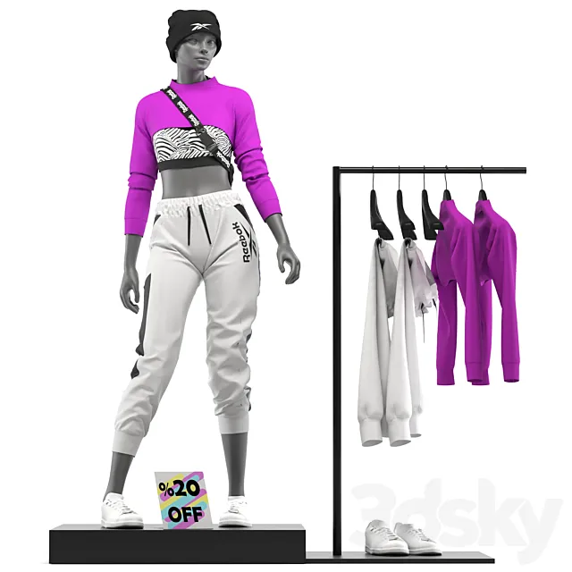 Sportswear female mannequin_0.4 3ds Max