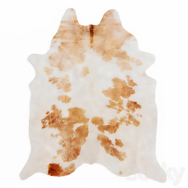 Spotted Brown And White Cowhide Rug 3DS Max