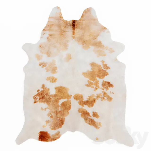 Spotted Brown And White Cowhide Rug 3DSMax File