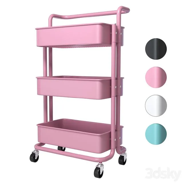 SPOWAY. Bookcase on wheels trolley organizer for storage 3dsMax Model