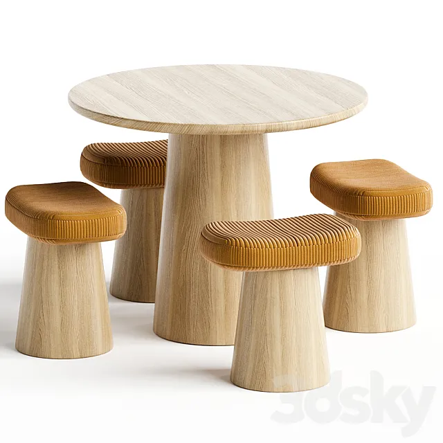 SPULE TABLE STOOL stahland band 3ds Max