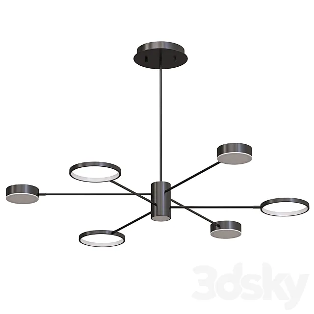 Sputnik Chandelier Pendant Lighting Modern Acrylic 6_8_10 Lights Black Led Hanging Lamp Fixture in White_Warm Light 3dsMax Model