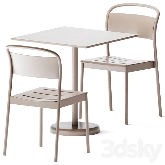 Square Linear Steel Table by Muuto 3ds Max