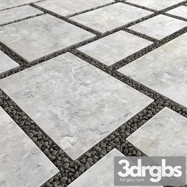 Square of Slabs with Pebbles 3dsmax Download